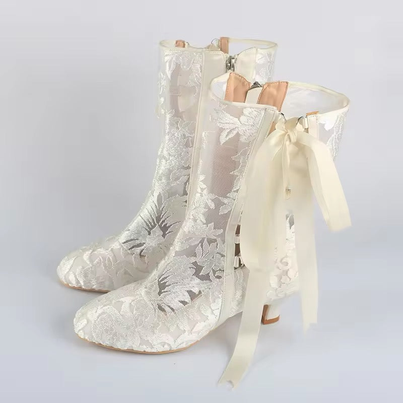 Lace wedding boots hotsell