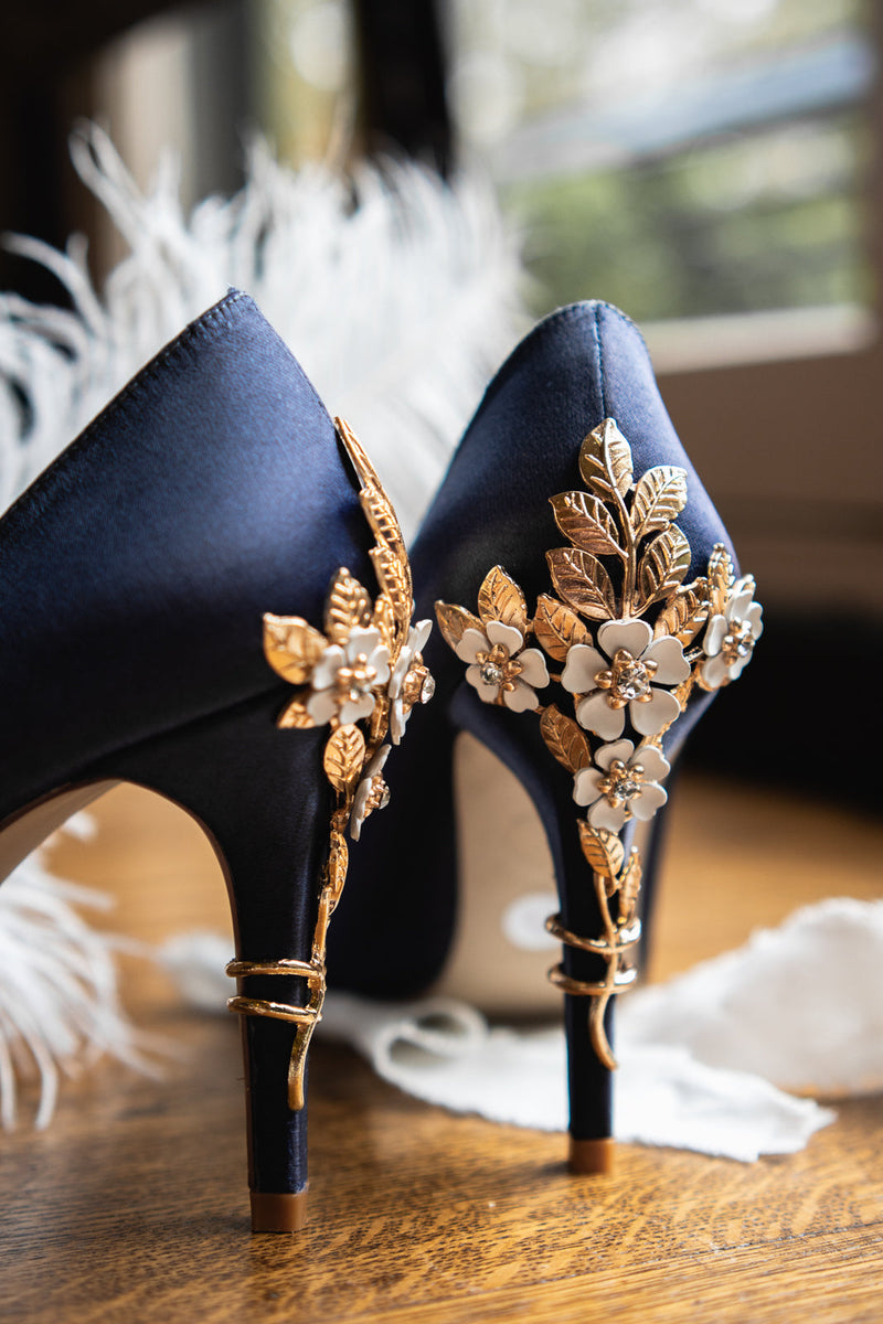 Handmade Royal Blue Sandals Ivory Wedding Shoes Wedding High-heeled Shoes Women Silk and on sale Satin Shoes for Bridal/Bridesmaid Bridal Shoes