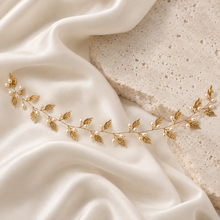 Load image into Gallery viewer, Delicate Leaf Vine Bridal Belt & Hair Vine – Gold, Silver or Rose Gold