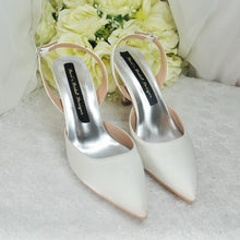Load image into Gallery viewer, Ivory Satin Slingback Bridal Shoes: Classic 7cm Heel Wedding Shoes • Size UK6/US8.5