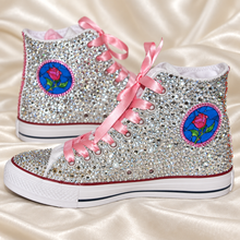 Load image into Gallery viewer, Personalised Crystal Converse Wedding Trainers – Enchanted Rose