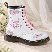 Load image into Gallery viewer, Personalised Floral Bridal Combat Boots – Custom Wedding Boots
