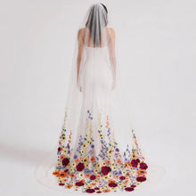 Load image into Gallery viewer, 3D Bright Floral Embroidered Headband: Flower Wedding Crown
