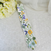 Load image into Gallery viewer, Embroidered Wildflower Mens Tie: Floral Wedding Necktie