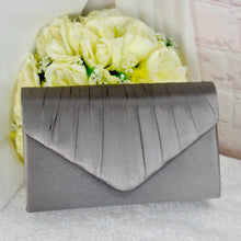 Load image into Gallery viewer, Dark Grey Hatinator & Clutch Bag Set: Handmade Wedding Fascinator