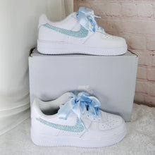 Load image into Gallery viewer, Something Blue Personalised AF1 Air Force 1 Trainers Genuine Sneakers for Bride or Groom, Customised Bridal Wedding Shoes
