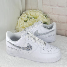 Load image into Gallery viewer, Wedding Shoes, White Women's Wedding Shoes, Custom Air Force 1, Wedding Shoes, Bridal Wedding Trainers, Bides Pumps AF1