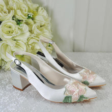 Load image into Gallery viewer, Ivory Block Heel Bridal Shoes - UK3 - Ready to Dispatch