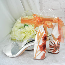 Load image into Gallery viewer, Bridal Block Heel Sandals – Autumn Embroidered Wedding Shoes