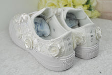 Load image into Gallery viewer, Personalized Converse Wedding Sneakers: Bridal Shoes with Initials - UK3/US5.5