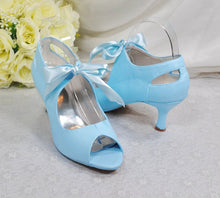 Load image into Gallery viewer, Something Blue Vintage Bridal Booties, Low Heel Wedding Boots UK8/US10.5