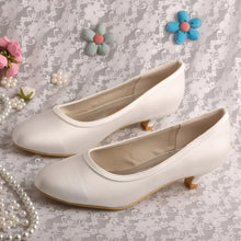 Load image into Gallery viewer, 4cm Heel Satin Bridal Shoes