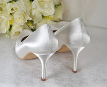 Load image into Gallery viewer, Classic Satin Pointed Toe Stiletto Shoes | 8cm, 10cm, 12cm Bridal Court Shoes | Large Sizes