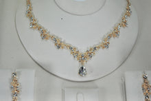 Load image into Gallery viewer, Bridal Jewelry Set: Teardrop Cubic Zirconia Necklace and Earrings