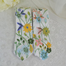 Load image into Gallery viewer, Embroidered Wildflower Mens Tie: Floral Wedding Necktie
