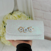 Load image into Gallery viewer, Ivory Shimmer Clutch: Cherry Blossom Bridal Wedding Purse