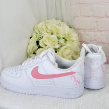 Load image into Gallery viewer, Personalised Hand Painted AF1 Air Force 1 Trainers Genuine for Bride or Groom, Customised Bridal Sneakers, Alternative Wedding Shoes