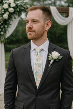 Load image into Gallery viewer, Embroidered Wildflower Mens Tie: Floral Wedding Necktie