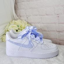 Load image into Gallery viewer, Something Blue Personalised AF1 Air Force 1 Trainers Genuine Sneakers for Bride or Groom, Customised Bridal Wedding Shoes