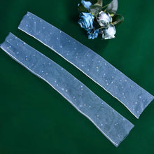 Load image into Gallery viewer, two pieces of sheer fabric next to a flower