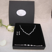 Load image into Gallery viewer, Bridal Jewelry Set: Teardrop Cubic Zirconia Necklace, Earrings & Bracelet