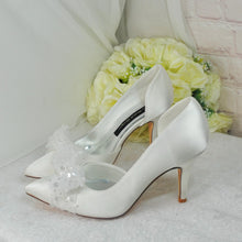 Load image into Gallery viewer, Ivory D'Orsay Wedding Heels with Bow