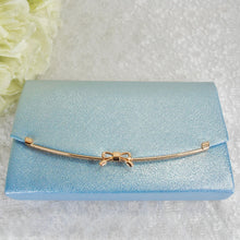 Load image into Gallery viewer, Handmade Textured Vegan Leather Clutch Bag with Bow | Bridal Handbag