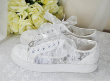 Load image into Gallery viewer, Lace Bridal Trainers