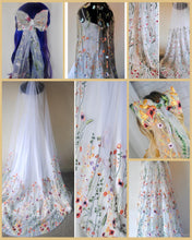 Load image into Gallery viewer, Secret Garden Mens Tie, Embroidered Wildflower Necktie, Floral Tie for Groom, Groomsmen, Flower Ties, White Bridal Tie