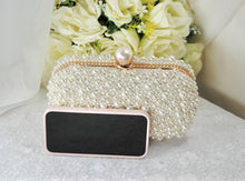 Load image into Gallery viewer, Handmade Pearl Clutch Bag: Elegant Bridal Wedding Purse