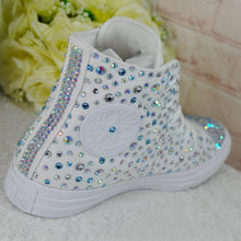 Load image into Gallery viewer, Personalised Converse Hi Top Trainers for Bride, Customised Bridal Sneakers, Alternative Wedding Shoes Genuine Chuck Taylor All Star Hi-Tops