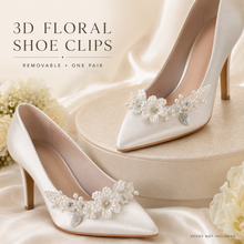 Load image into Gallery viewer, 3D Floral Bridal Shoe Clips – Pearl Crystal Wedding Shoe Decorations