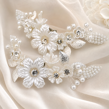 Load image into Gallery viewer, 3D Floral Bridal Shoe Clips – Pearl Crystal Wedding Shoe Decorations