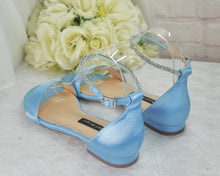 Load image into Gallery viewer, Something Blue Flat Bridal Sandals, Open Toe Wedding Shoes Size UK5/US7.5