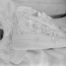 Load image into Gallery viewer, Embroidered Bridal AF1 Air Force Sneakers: Custom Personalised Wedding Shoes