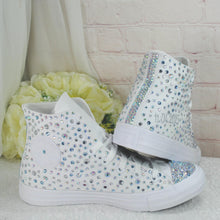 Load image into Gallery viewer, Personalised Converse Hi Top Trainers for Bride, Customised Bridal Sneakers, Alternative Wedding Shoes Genuine Chuck Taylor All Star Hi-Tops