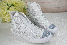 Load image into Gallery viewer, Personalised Converse Hi Top Trainers for Bride, Customised Bridal Sneakers, Alternative Wedding Shoes Genuine Chuck Taylor All Star Hi-Tops