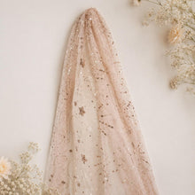 Load image into Gallery viewer, Handmade Celestial Wedding Veil, Rose Gold Pink Star Veil