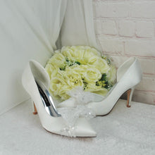 Load image into Gallery viewer, Ivory D'Orsay Wedding Heels with Bow