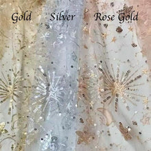 Load image into Gallery viewer, Handmade Celestial Wedding Veil, Rose Gold Pink Star Veil
