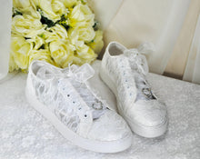 Load image into Gallery viewer, Lace Bridal Trainers