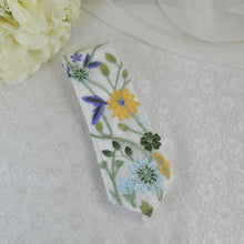 Load image into Gallery viewer, Embroidered Wildflower Mens Tie: Floral Wedding Necktie