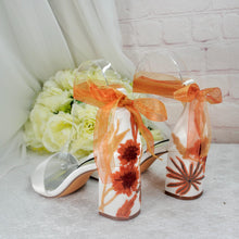 Load image into Gallery viewer, Bridal Block Heel Sandals – Autumn Embroidered Wedding Shoes