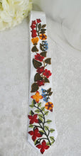 Load image into Gallery viewer, Embroidered Wildflower Mens Tie: Floral Wedding Necktie
