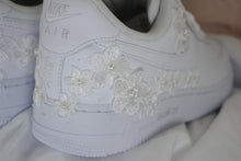 Load image into Gallery viewer, Personalised Embroidered Genuine Air Force 1 AF1 Trainers for Bride, Customised Bridal Sneakers, Alternative Wedding Shoes