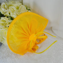 Load image into Gallery viewer, Mustard Yellow Fascinator Hat & Textured Bag Set
