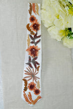 Load image into Gallery viewer, Autumn Mens Tie, Embroidered Wildflower Necktie, Floral Tie for Groom, Groomsmen, Flower Ties, White Bridal Tie