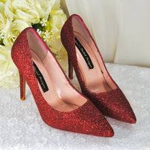 Load image into Gallery viewer, Sparkling Glitter Bridal Shoes - Handmade Wedding Stiletto Heels UK5/US7.5