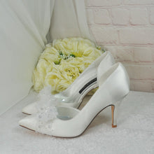 Load image into Gallery viewer, Ivory D'Orsay Wedding Heels with Bow