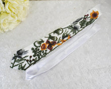 Load image into Gallery viewer, Embroidered Wildflower Mens Tie: Floral Wedding Necktie